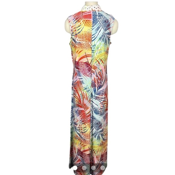 Pappagallo Dress 2 Multicolored Tangering Maxi Sleeveless Floral Tropical NWT - Picture 2 of 12